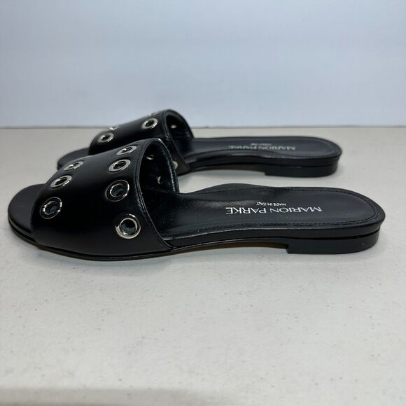 Marion Parke Black Cora Padded Leather Slide Sandal Shoes Women's 4.5-5/35 NWOB - Picture 4 of 15